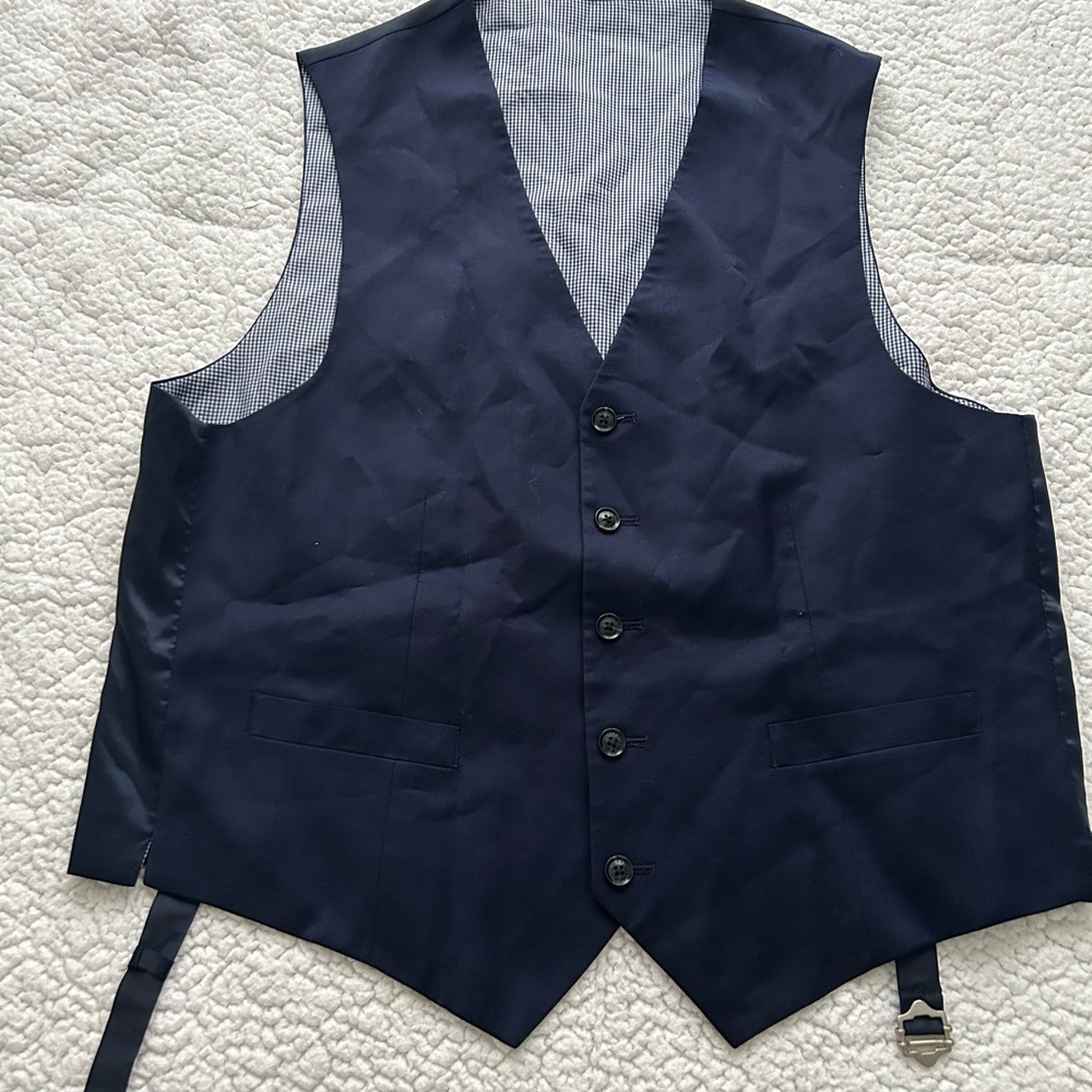 Blue Checkered Vest - Size S